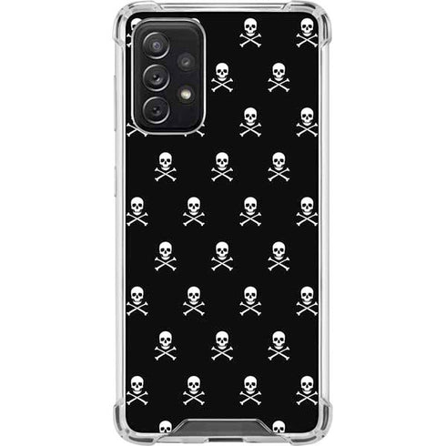 Skull and Crossbones (white) Galaxy A72 5G Clear Case